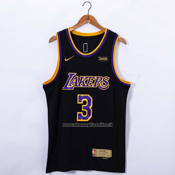 Maglia Los Angeles Lakers Anthony Davis #3 Earned 2020-21 Nero